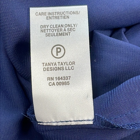NWT Tanya Taylor Leonie Gown Navy Blue Maxi Formal Notched V Sz 4 - Picture 15 of 16